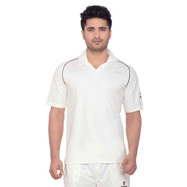 Omtex Mesh Terra Fit Cricket Whites T-Shirt (Half Sleeves)
